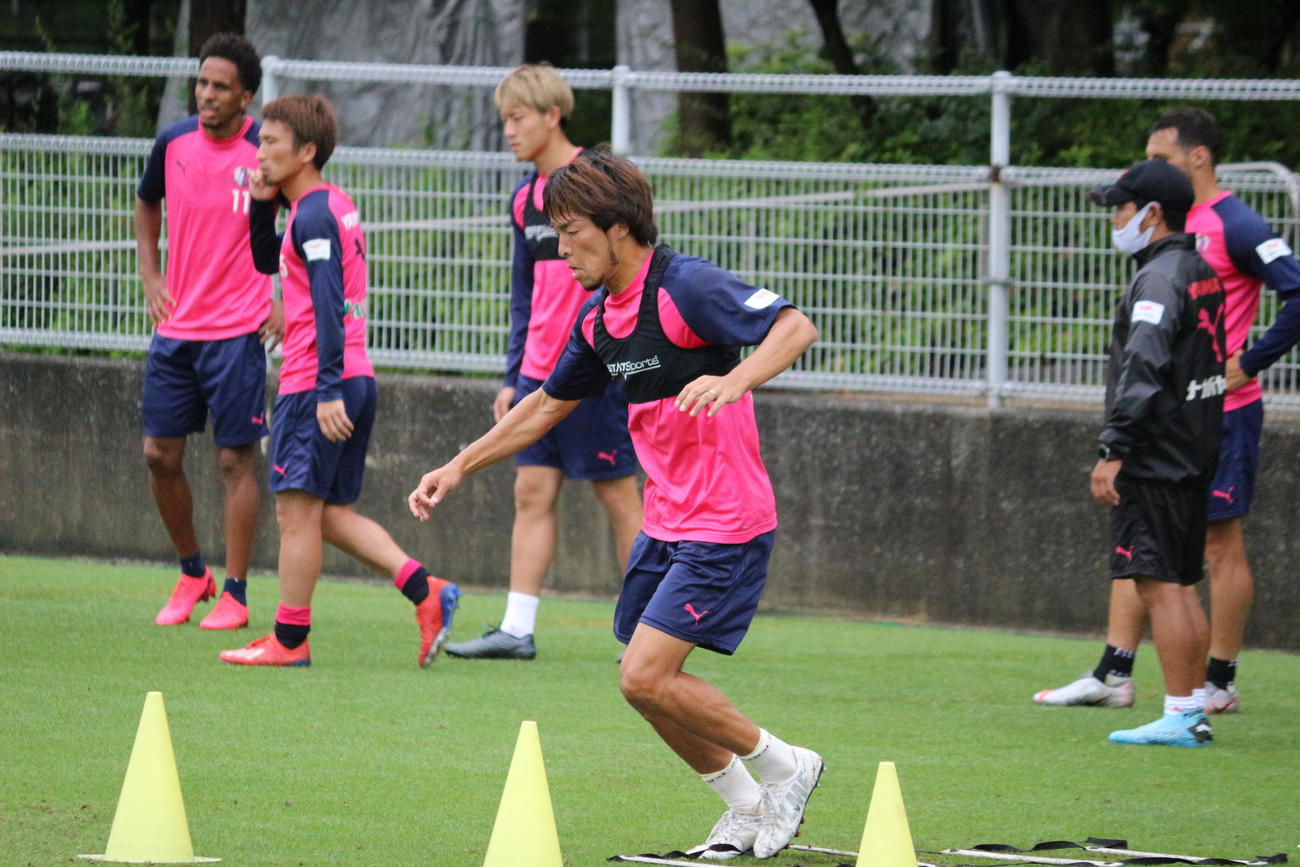 この日の練習でもC大阪FW鈴木（中央手前）は猛アピール（C）CEREZO　OSAKA