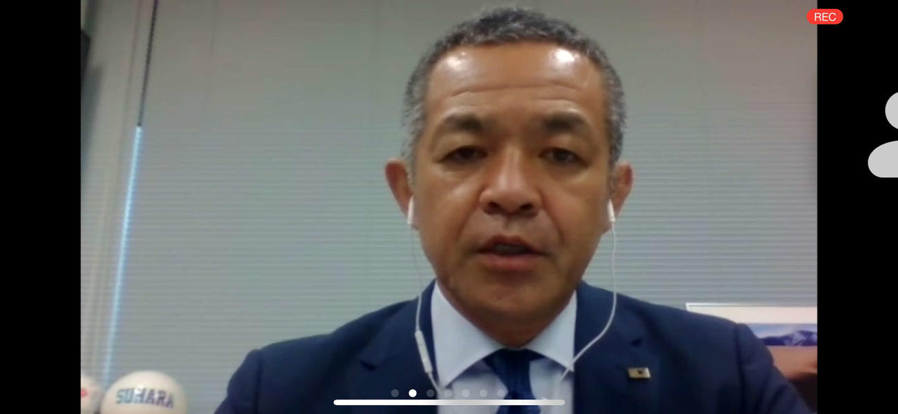 オンラインで会見をした日本サッカー協会の須原清貴専務理事