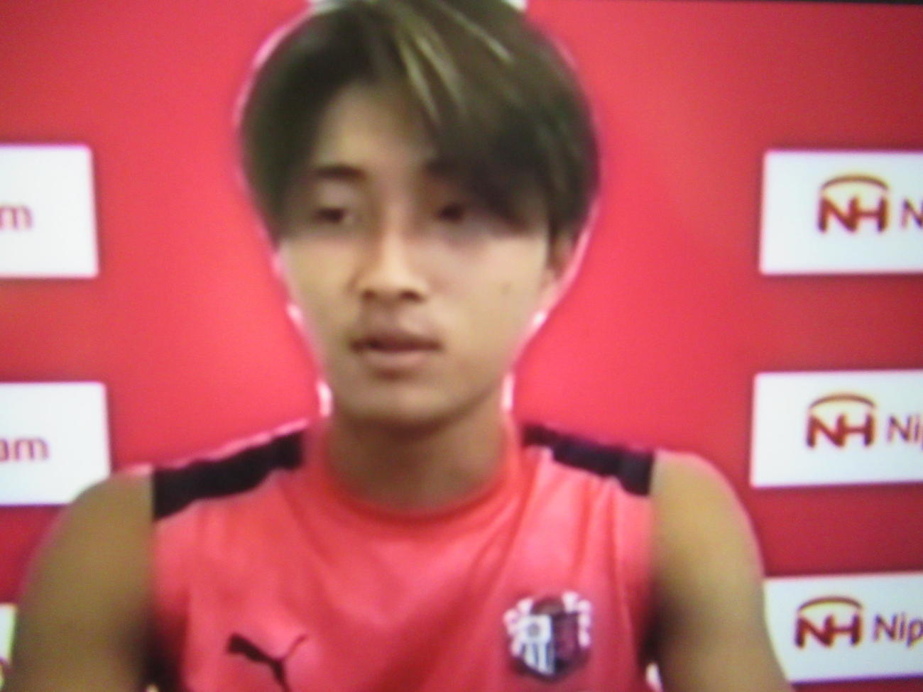 オンラインでの取材に応じるC大阪FW藤尾（C）CEREZO　OSAKA
