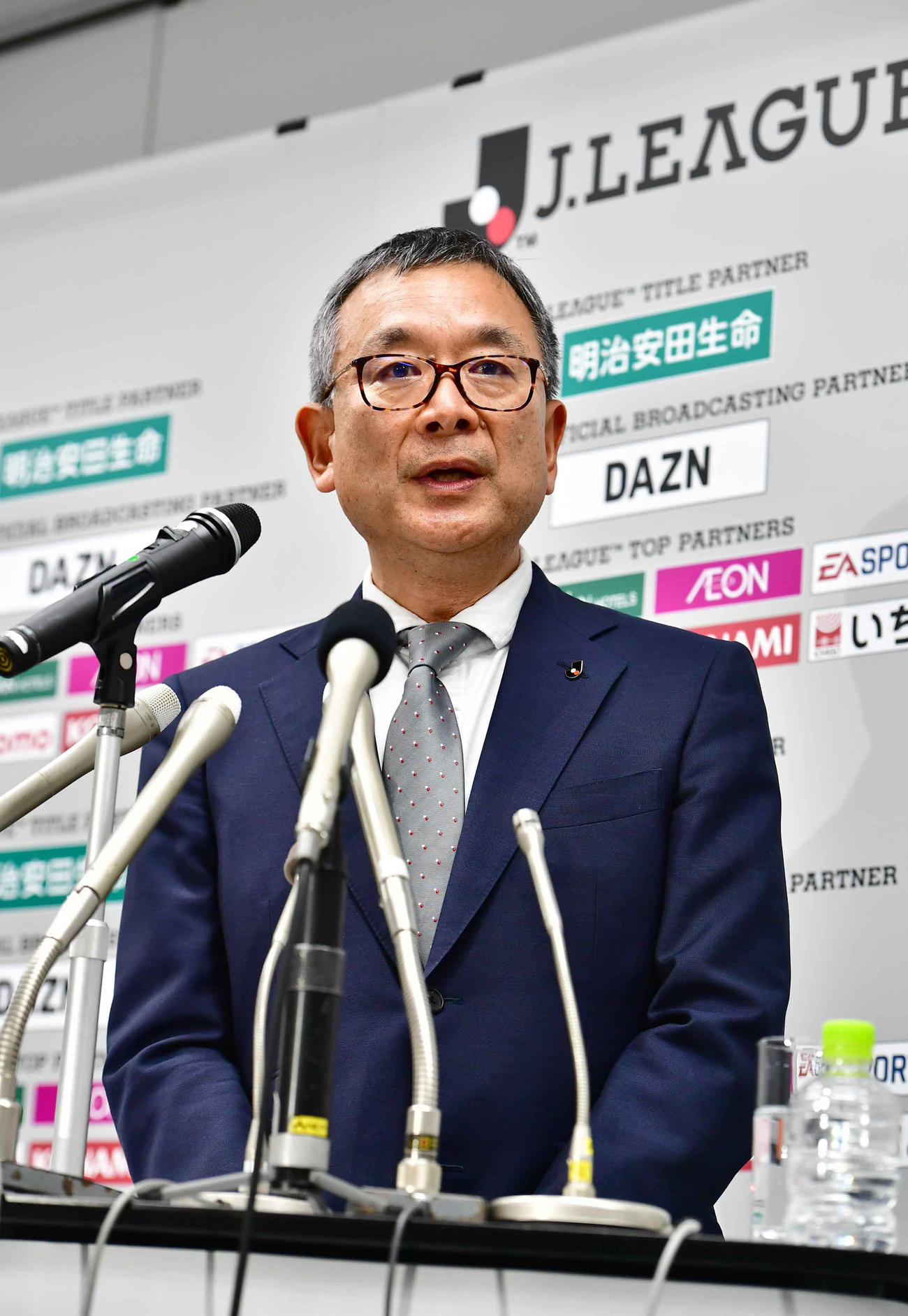 Jリーグ村井チェアマン（20年2月25日撮影）