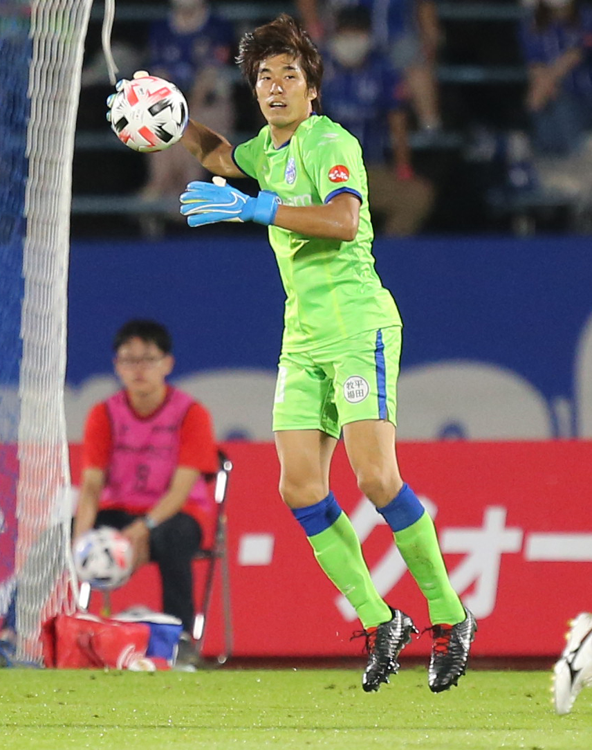 山形対水戸　山形でリーグ戦初出場を果たしたGK佐藤（撮影・野上伸悟）