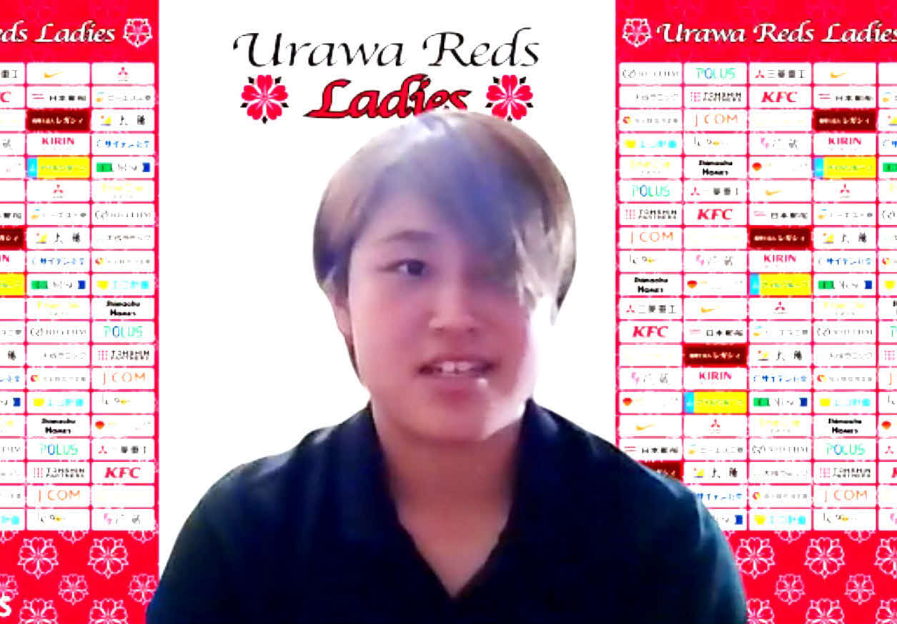 オンラインで取材を受ける浦和レディースのDF高橋