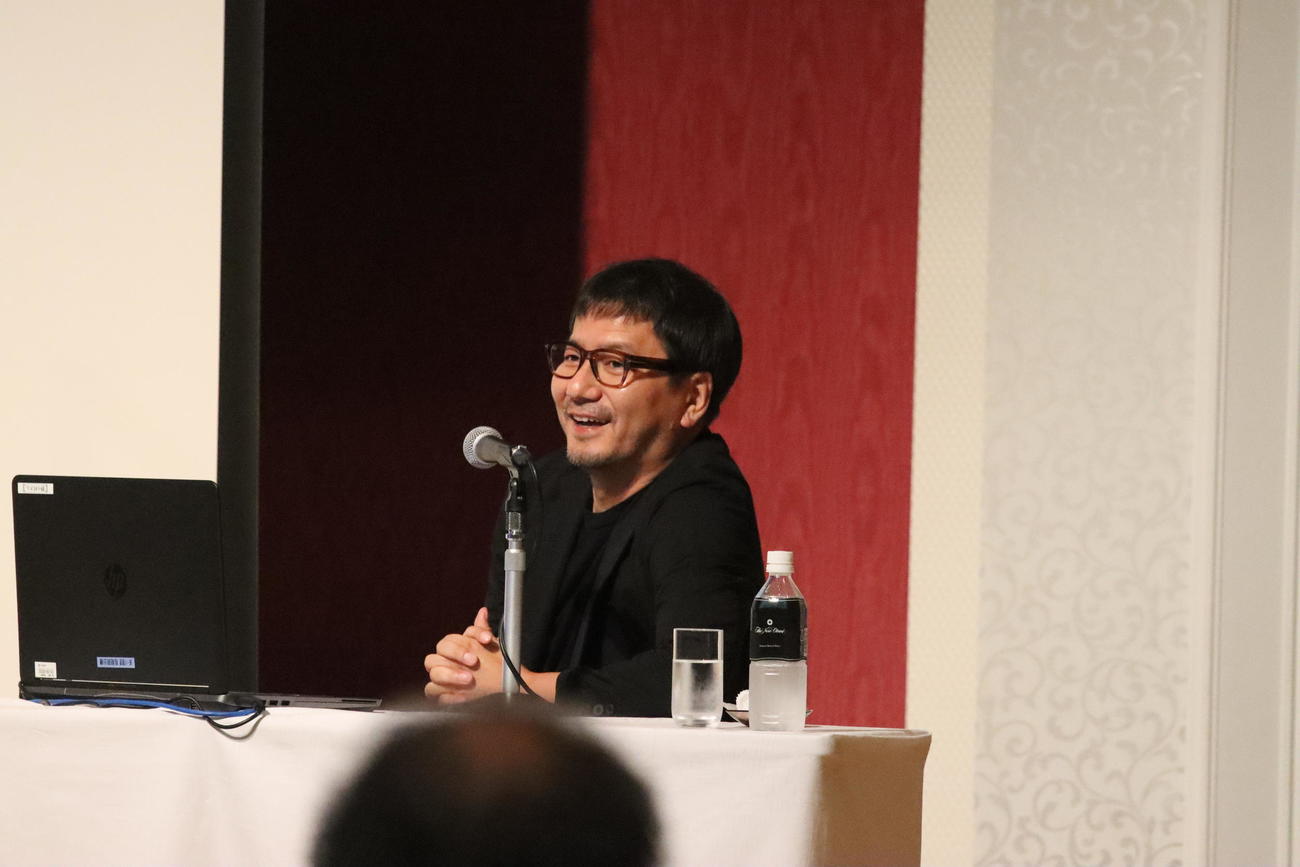 イベント「NextSportsMeeting」に出演した札幌の野々村社長（撮影・保坂果那）