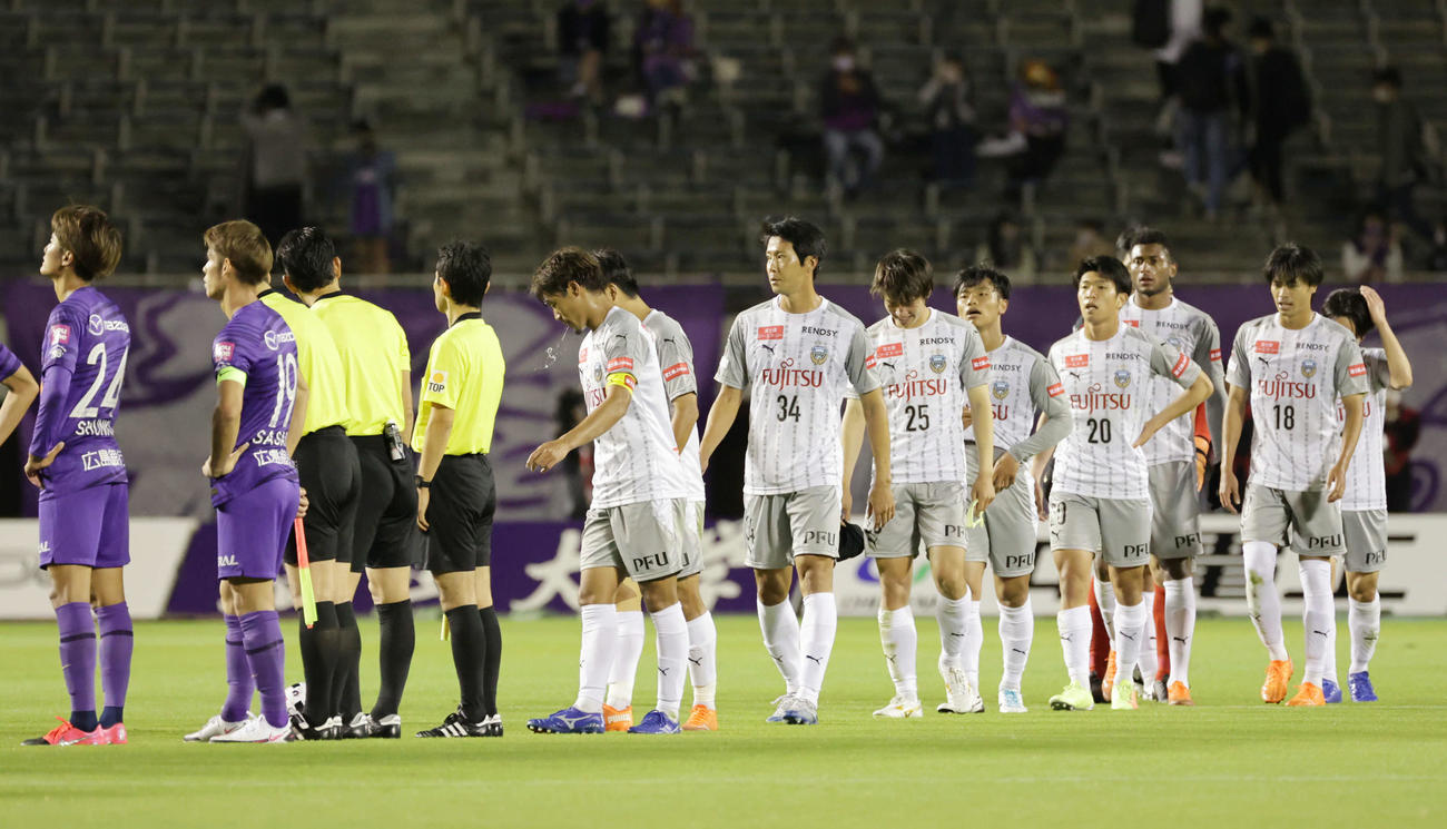 広島対川崎F、快勝した川崎Fイレブン（撮影・加藤孝規）
