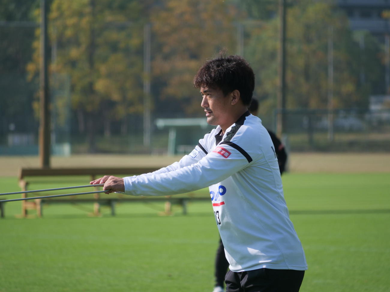 札幌戦に向けて練習するDF菅沼（C）GAMBAOSAKA
