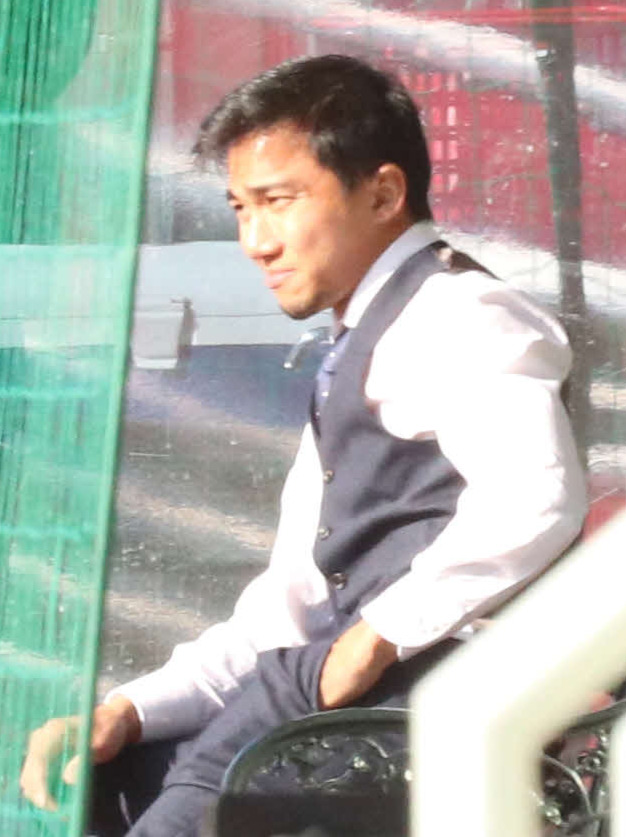 練習は回避も元気な姿を見せたチャナティップ（撮影・浅水友輝）