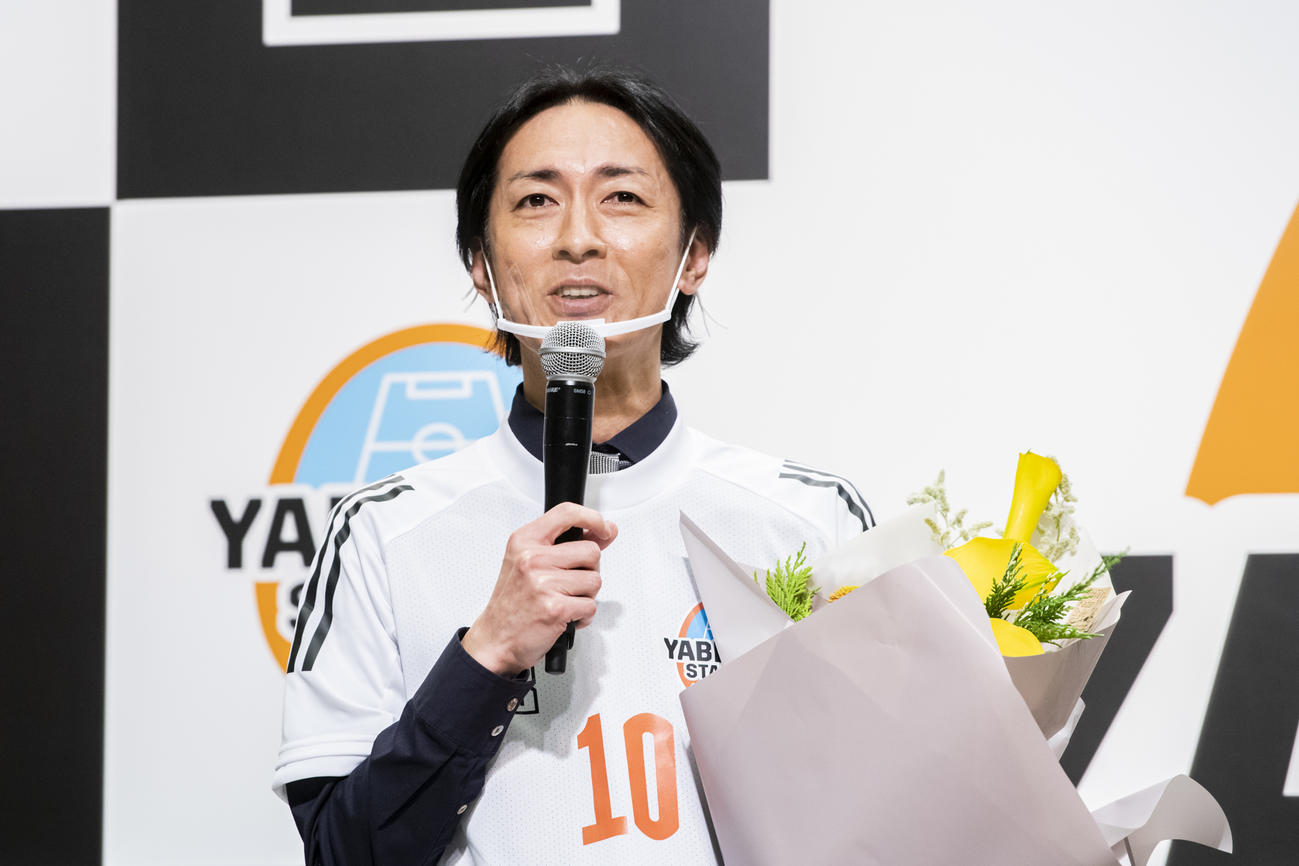 スポーツチャンネル「DAZN（ダゾーン）」で新たなサッカー番組「FOOTBALL　PROGRAM　YABECCHI　STADIUM」に挑戦することを発表した矢部浩之