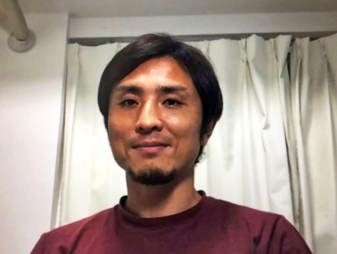 Zoomで取材に応じた元サッカー日本代表で昨季引退した那須大亮氏（2020年5月9日撮影）