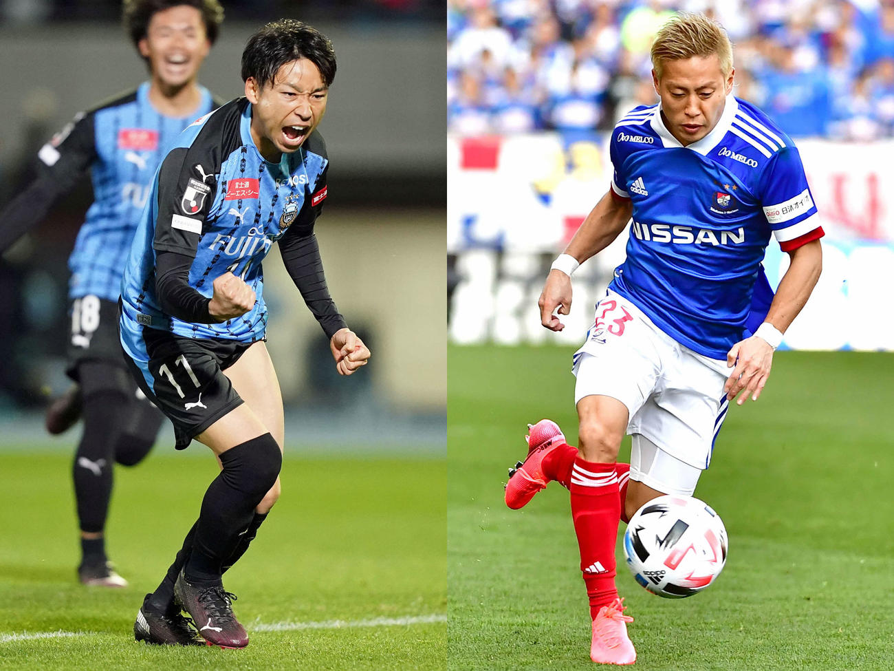 川崎Ｆ小林（左）と横浜仲川