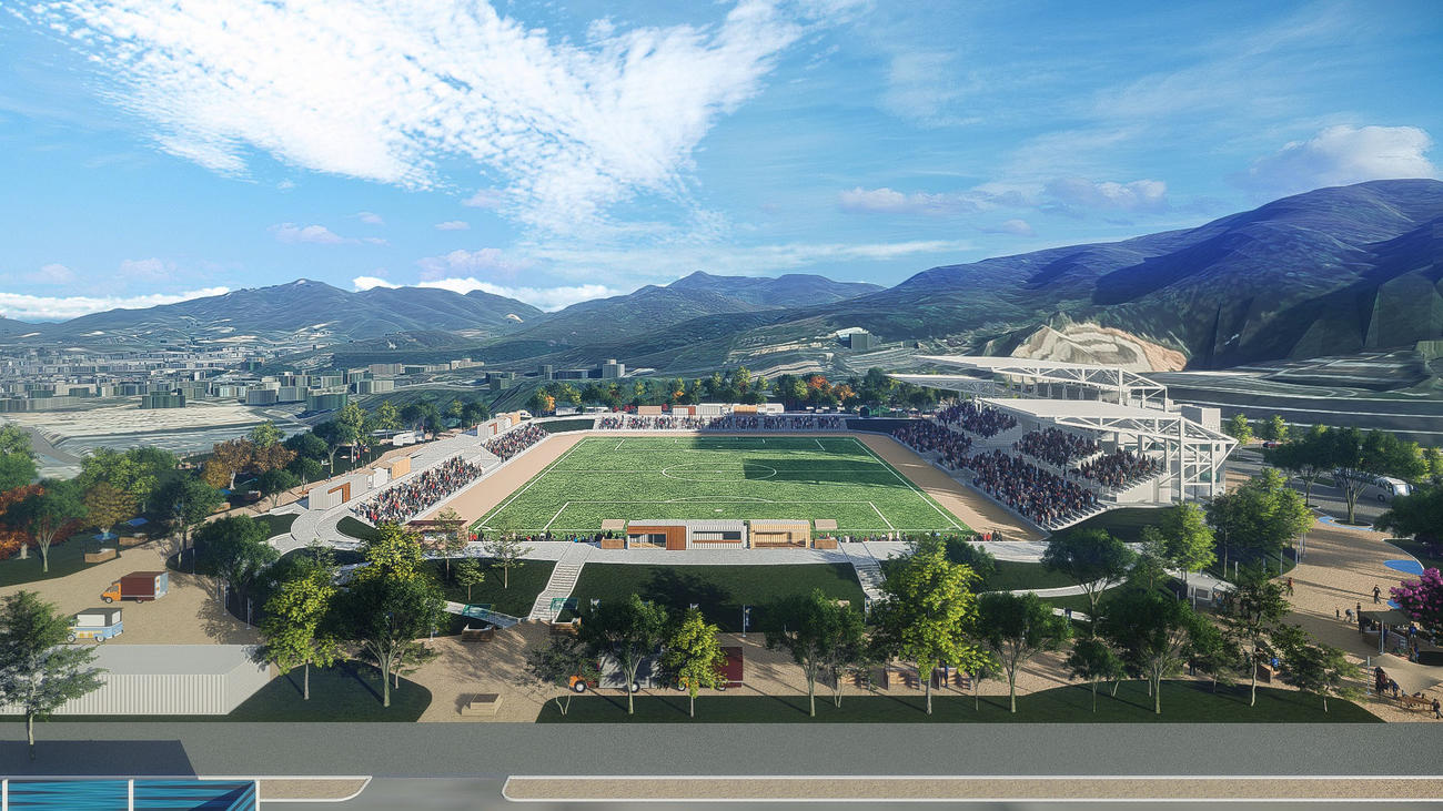 J3今治が2023年の開業を目指す「里山スタジアム」イメージ図（提供：FC今治）
