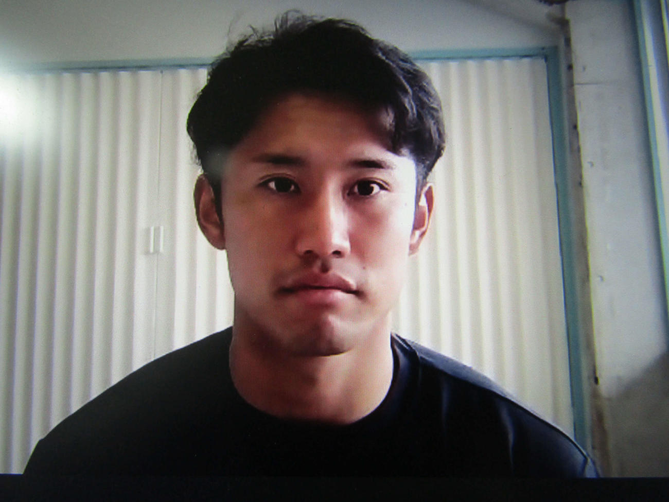 オンラインで取材に対応する森下（撮影・佐藤あすみ）