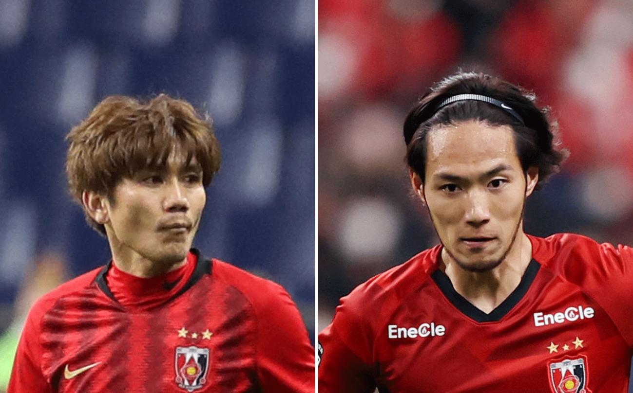 浦和の柏木陽介（左）と杉本健勇