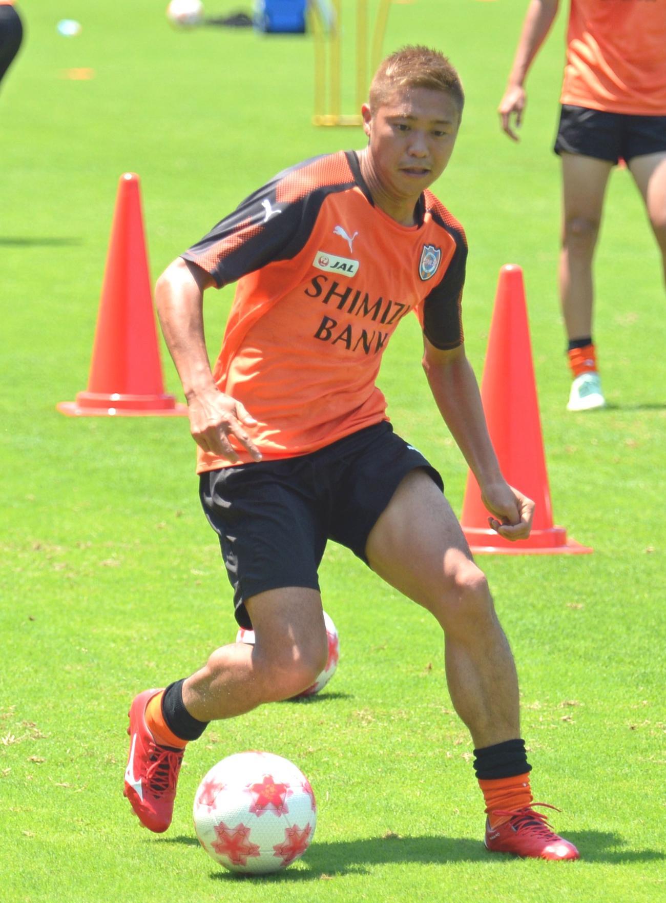 清水でフィジカルトレーニングに励む村田和哉（18年6月撮影）