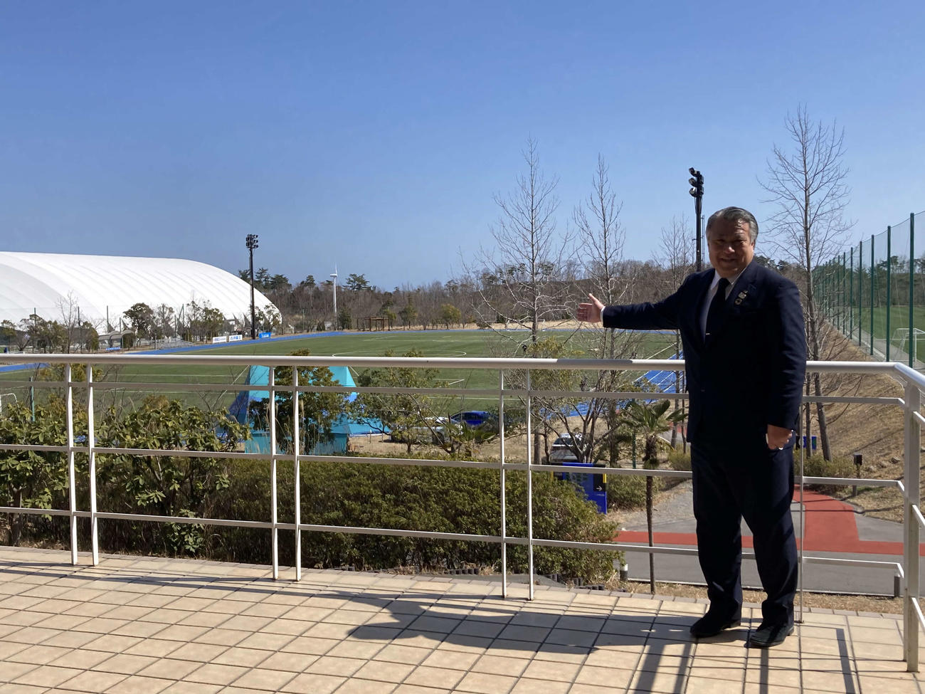 Jヴィレッジでの理事会に参加した日本協会の田嶋会長