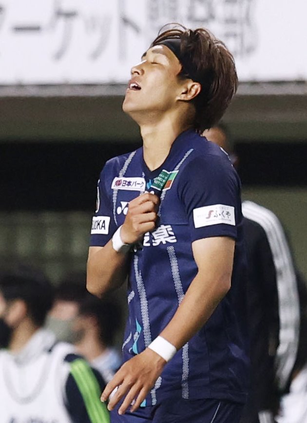 後半、決勝ゴールを決めた福岡・金森＝ベススタ
