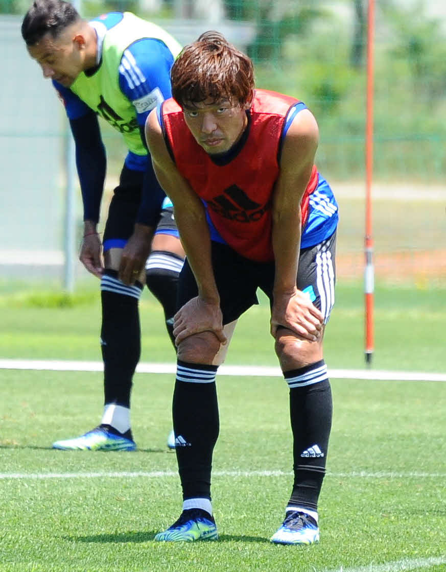 アウェー秋田戦で今季5得点目を狙う鈴木孝司（2021年6月17日撮影）