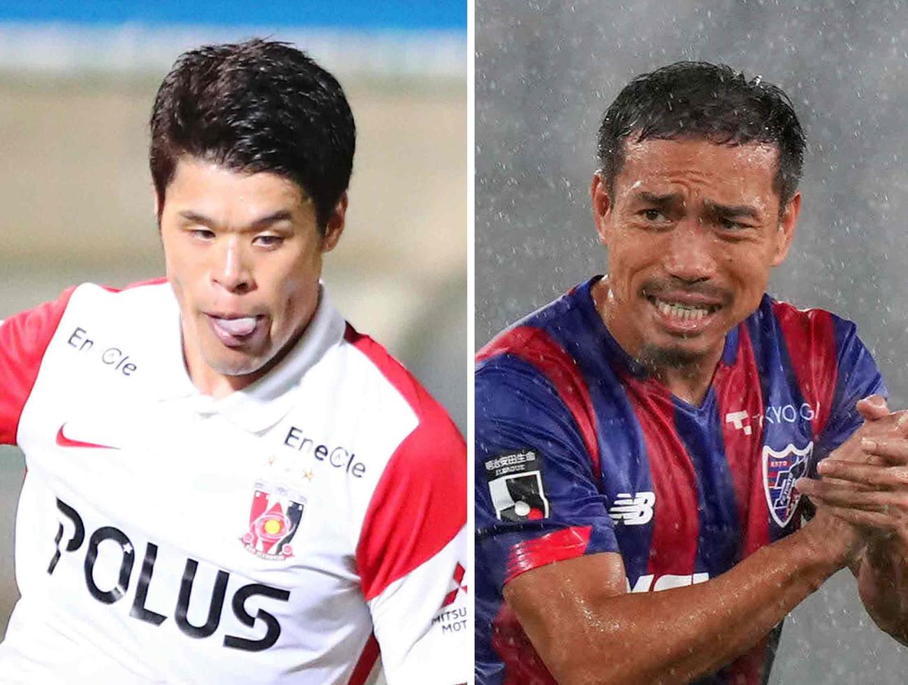 浦和DF酒井宏樹（左）と東京DF長友佑都
