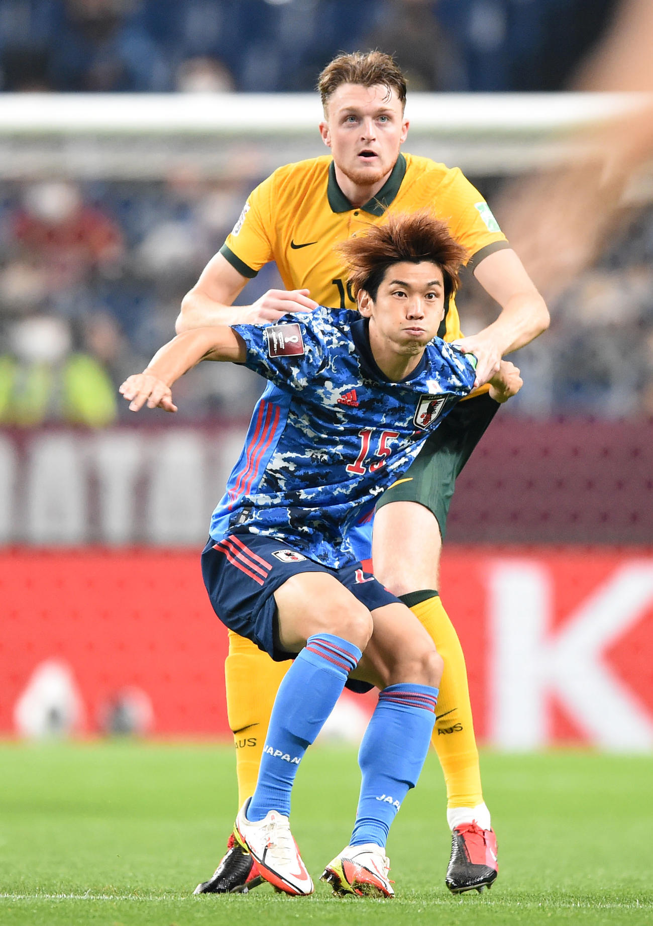 W杯アジア最終予選オーストラリア戦での大迫勇也（21年10月12日撮影）