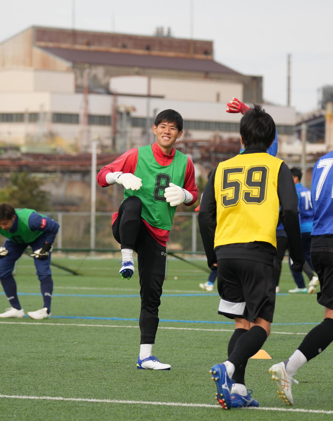 2021 JPFAトライアウト2日目午前の部、ウオーミングアップする大杉（撮影・小沢裕）
