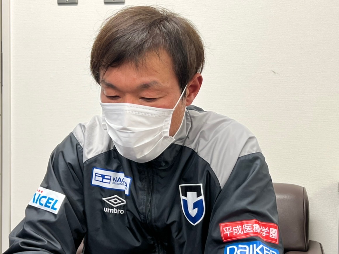 オンライン取材に応じるG大阪片野坂監督（C）GAMBA OSAKA