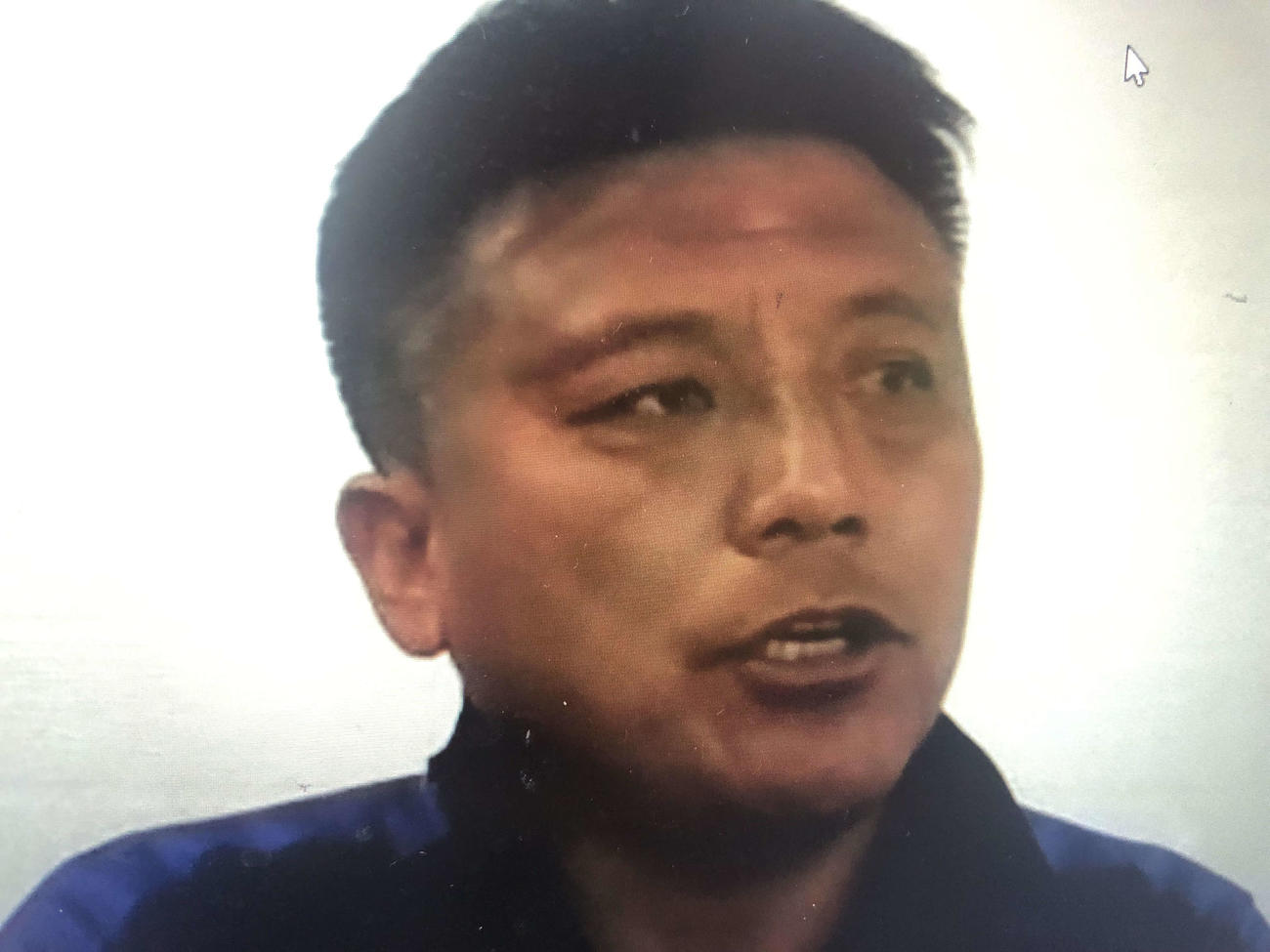 練習後にリモート取材に応じるJ1京都の曹貴裁監督
