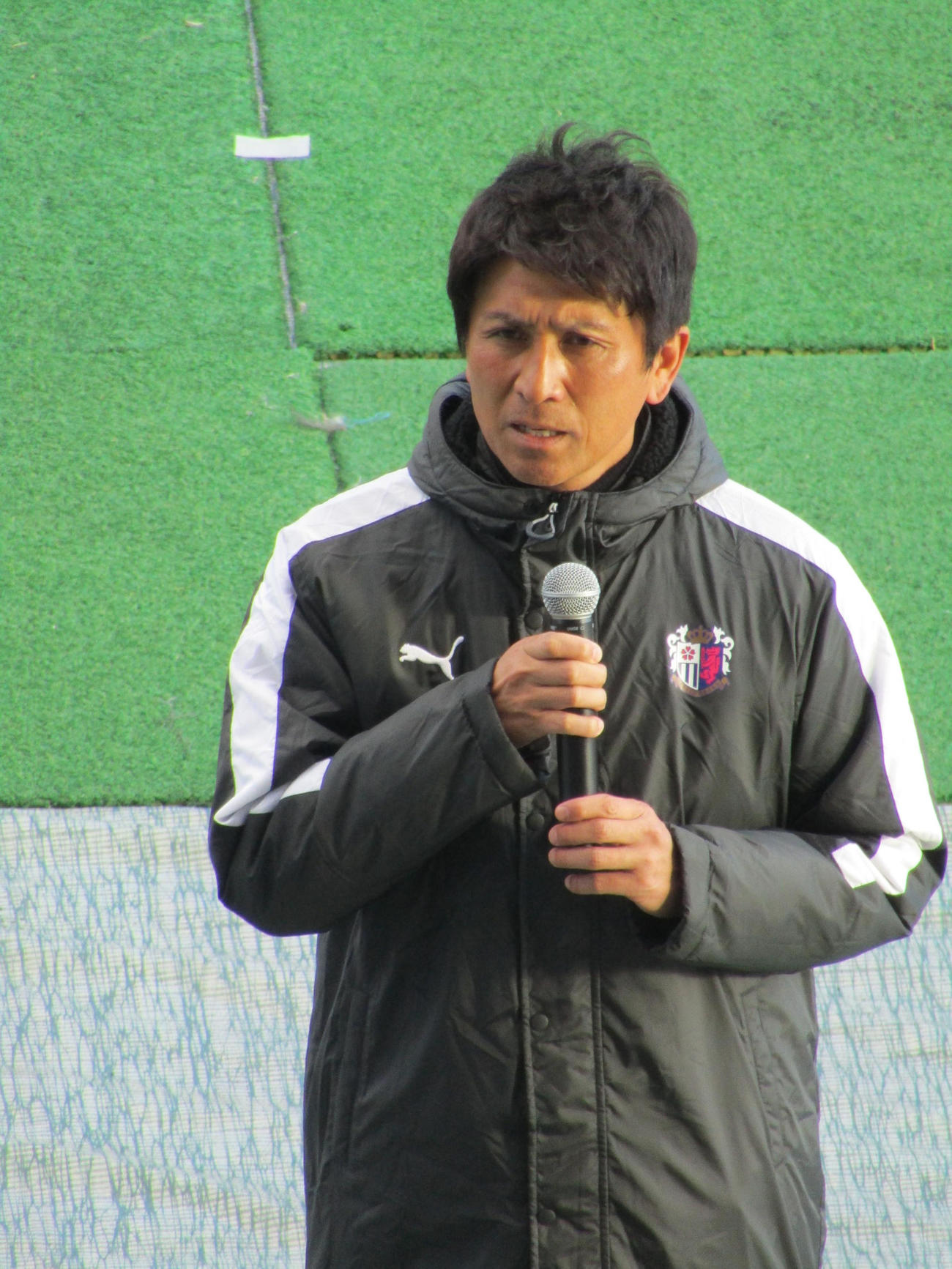 サポーターとのイベントで決意表明したC大阪小菊昭雄監督