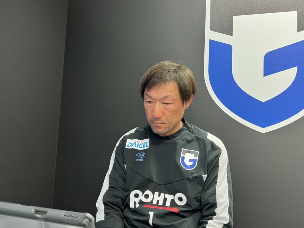 オンライン取材に応じるG大阪片野坂監督（C）GAMBA OSAKA