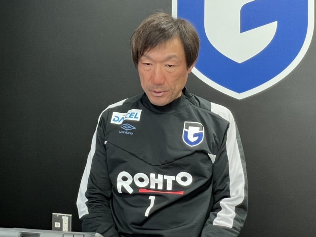 オンライン取材に応じるG大阪片野坂監督（C）GAMBA OSAKA