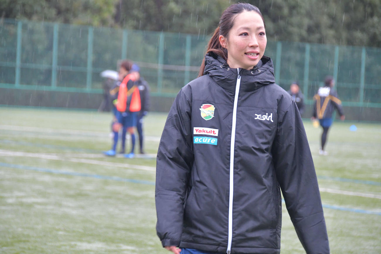 産後約1カ月で練習復帰した、千葉FW大滝麻未（C）JEFUNITED（21年12月8日、クラブ提供）