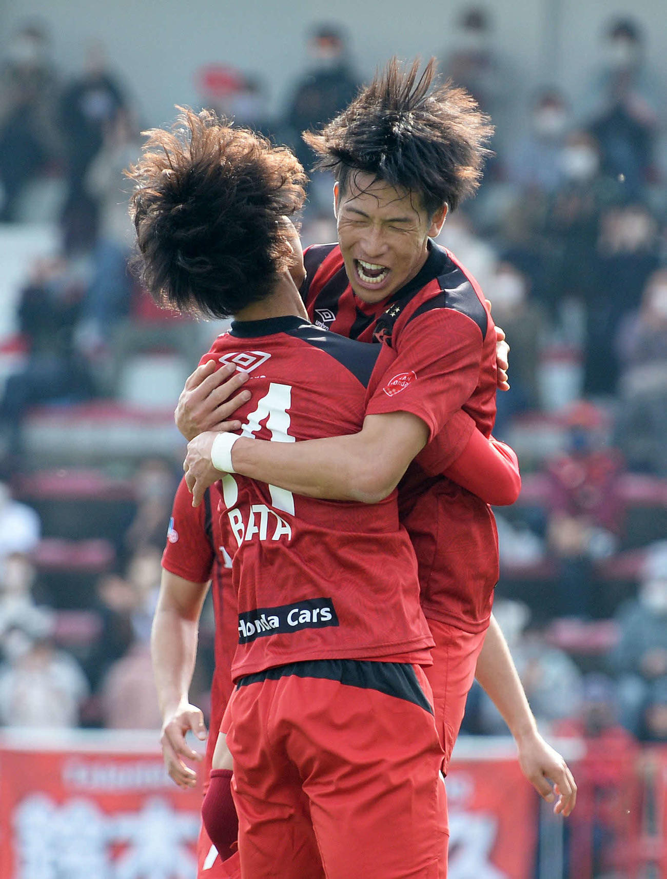 追加点を奪い、歓喜するホンダFC児玉
