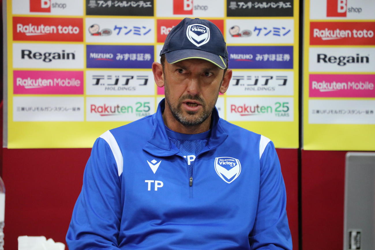 メルボルン・ビクトリー　前日会見（C）VISSEL KOBE＝2022年3月14日