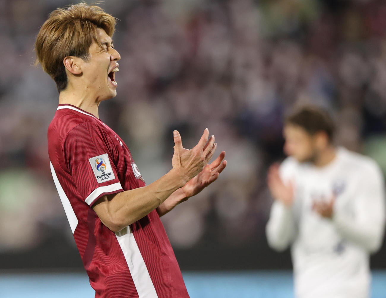 神戸対メルボルンV　後半、神戸大迫はシュートを弾かれ悔しがる（撮影・上山淳一）