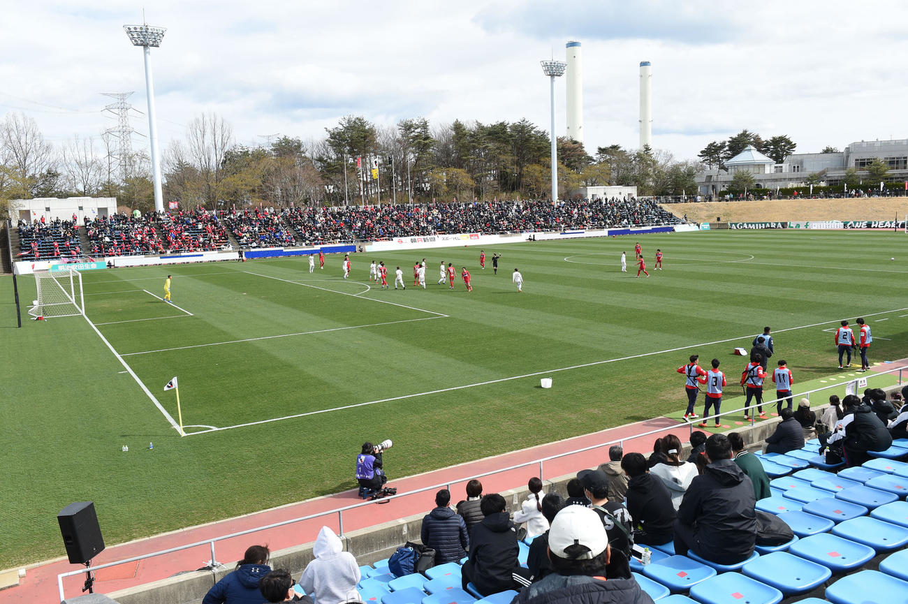 いわき対相模原　J3に昇格しホームで試合を開催するいわきイレブン（撮影・柴田隆二）