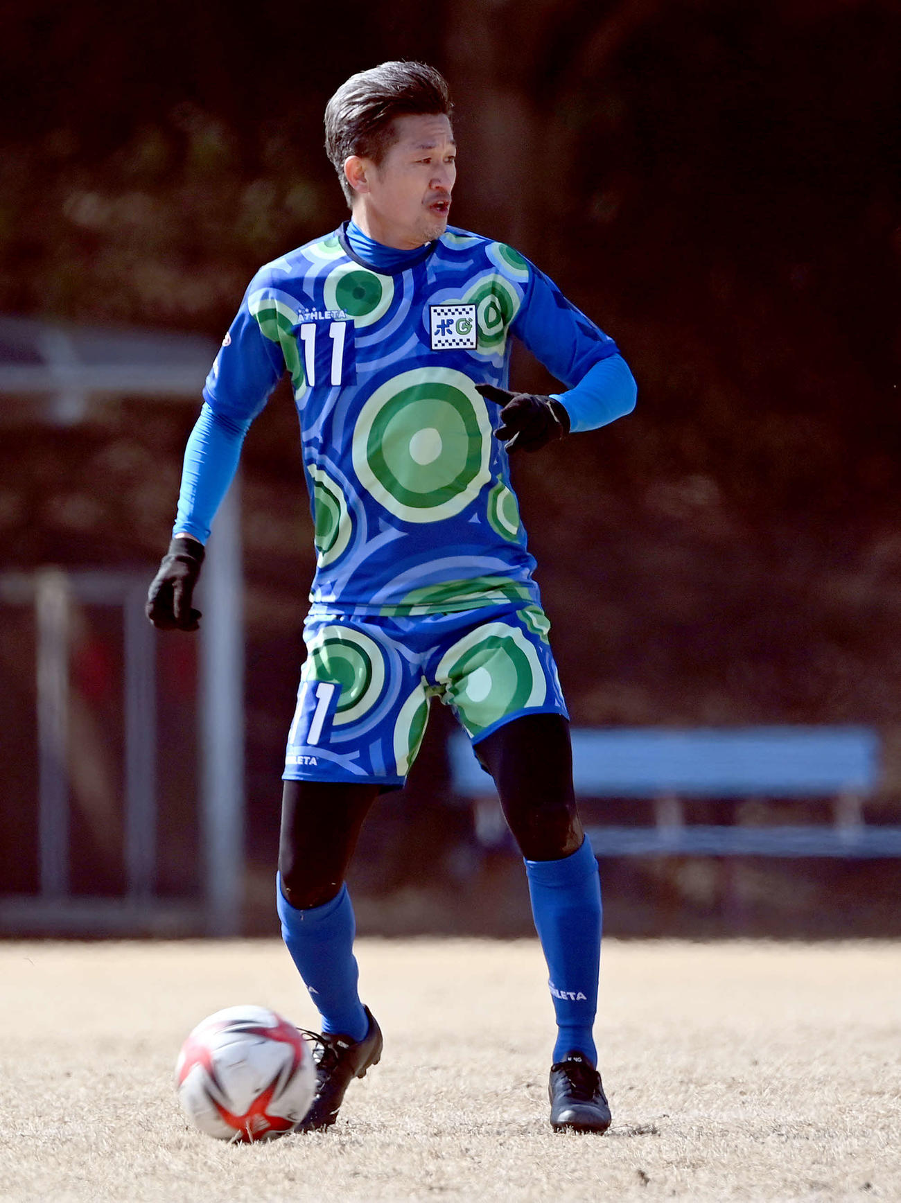 練習試合に先発出場したJFL鈴鹿カズ（2022年2月26日撮影）