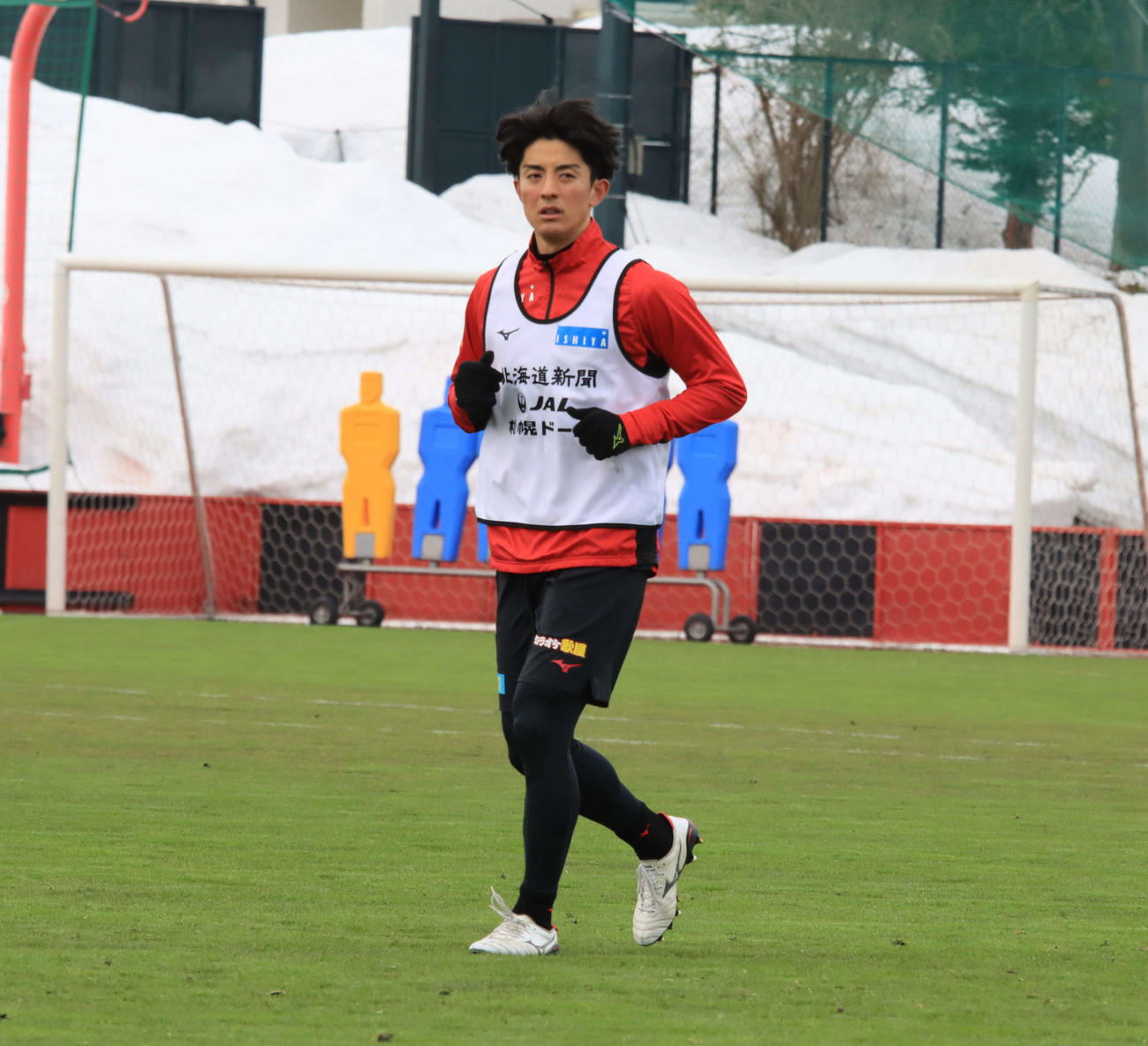 練習に参加する札幌田中宏（撮影・保坂果那）