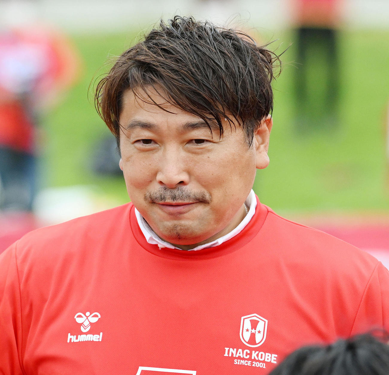 ノジマ相模原対INAC神戸　優勝を決め笑顔のINAC神戸星川監督（撮影・滝沢徹郎）