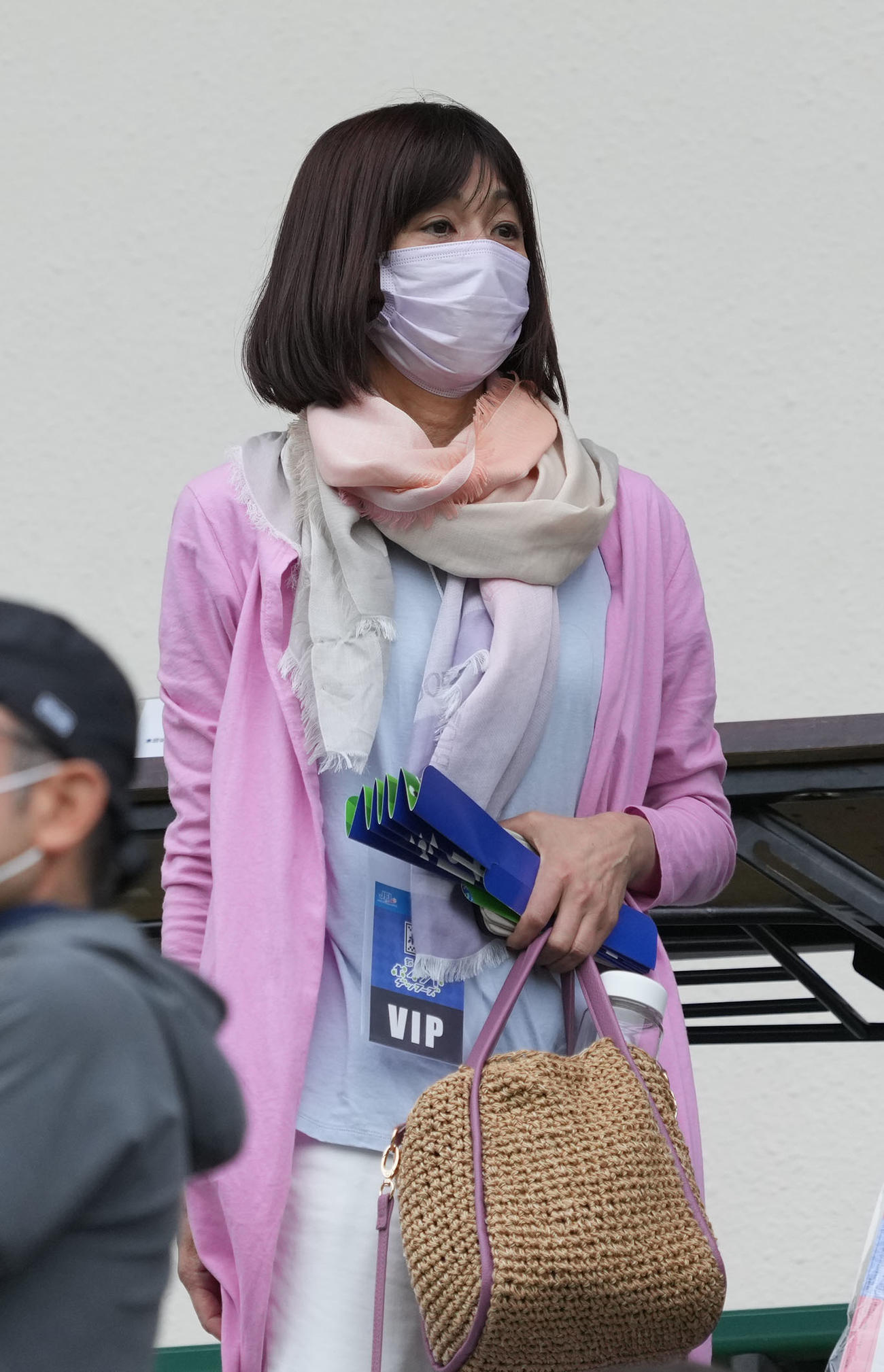 鈴鹿対HondaFC　観戦に訪れた三浦りさ子（撮影・森本幸一）