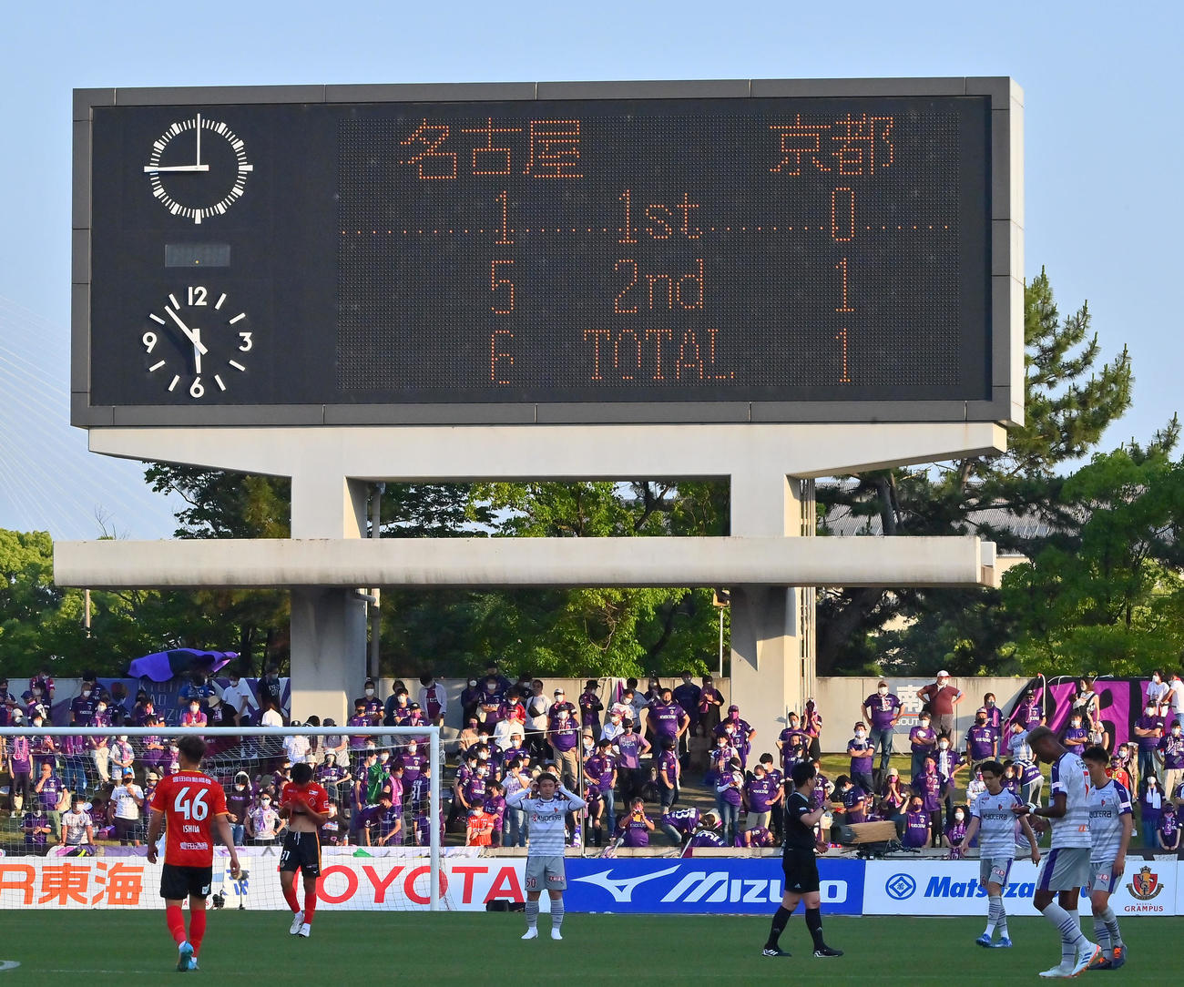 名古屋対京都　名古屋に大敗した京都（撮影・和賀正仁）