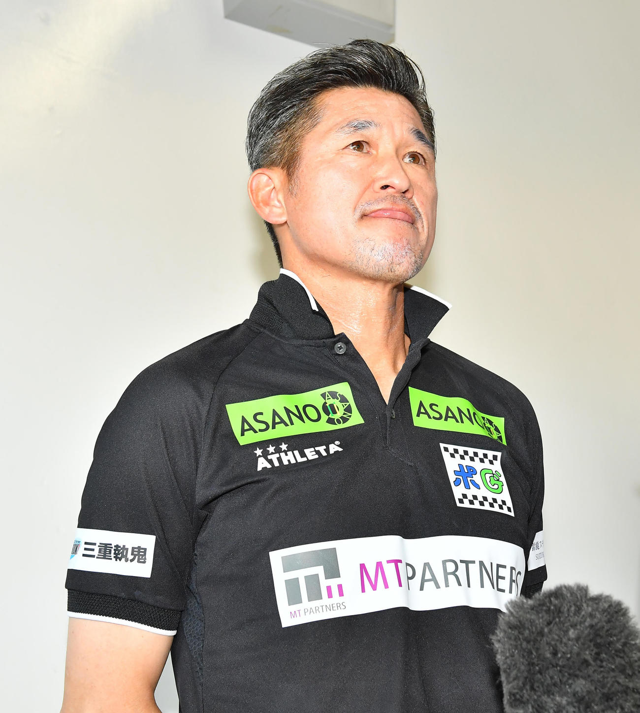 鈴鹿対奈良クラブ　試合後、会見を行う鈴鹿カズ（撮影・清水貴仁）