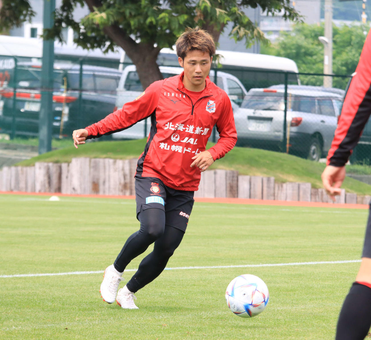 全体練習に参加する札幌小柏（撮影・保坂果那）