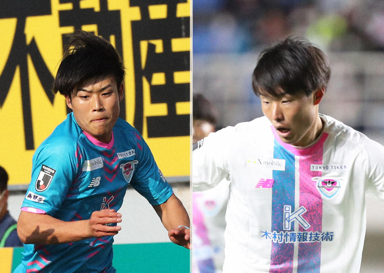 鳥栖の岩崎悠人（左）と垣田裕暉