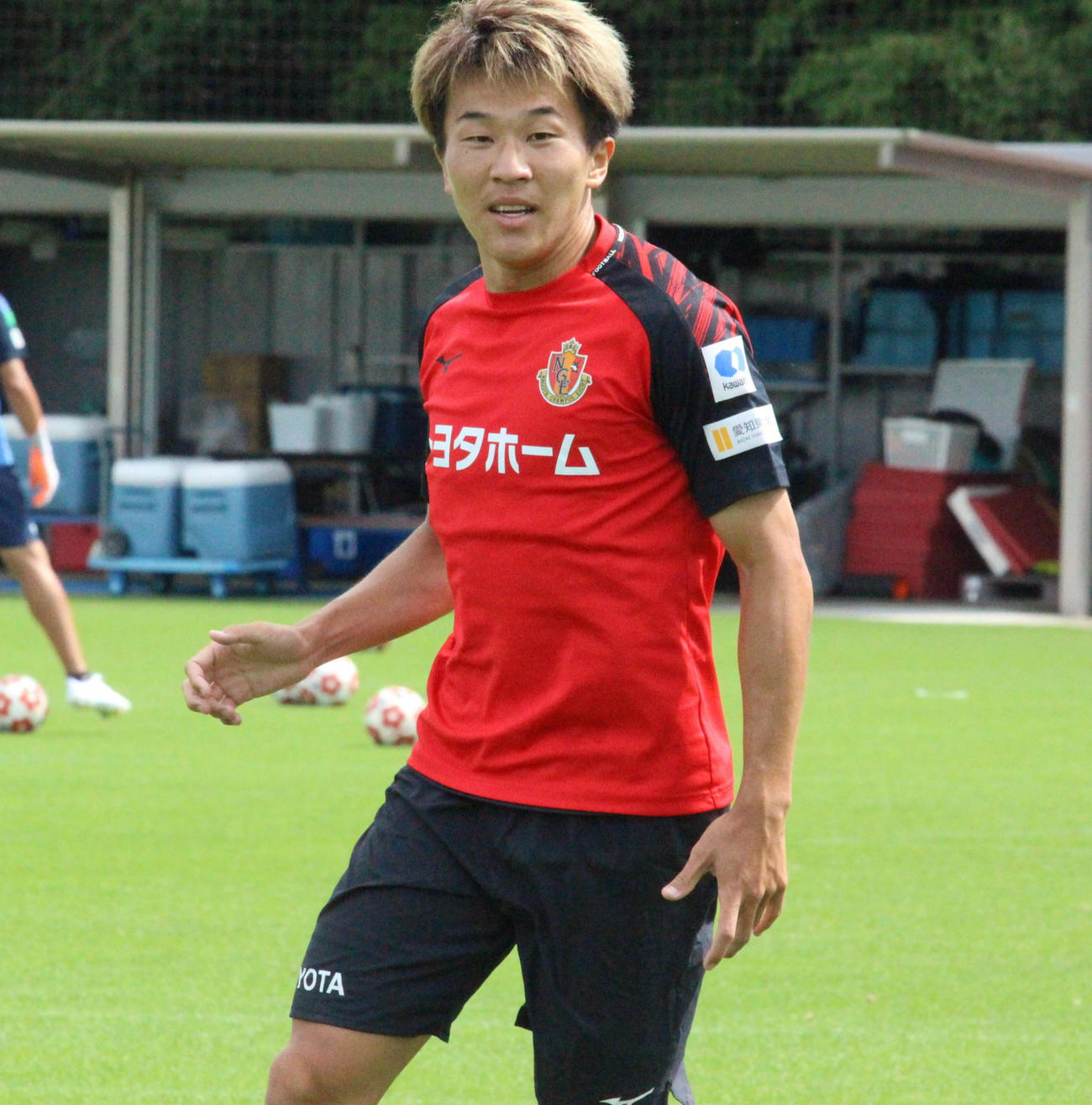 名古屋復帰が決まり、練習に合流した永井謙佑（名古屋グランパス提供）