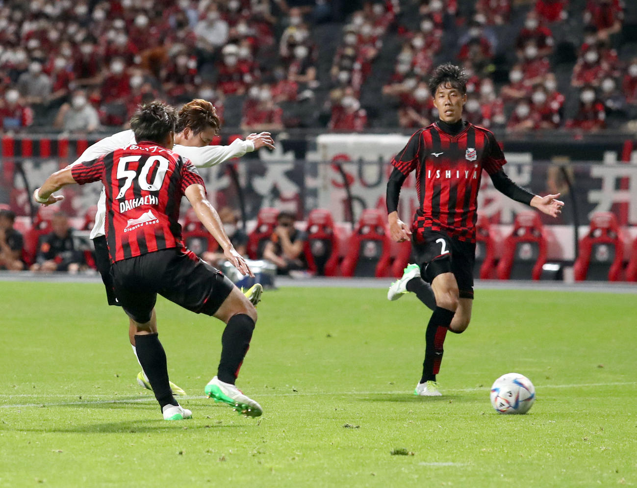 札幌対神戸　前半、先制ゴールを決める神戸汰木（撮影・佐藤翔太）