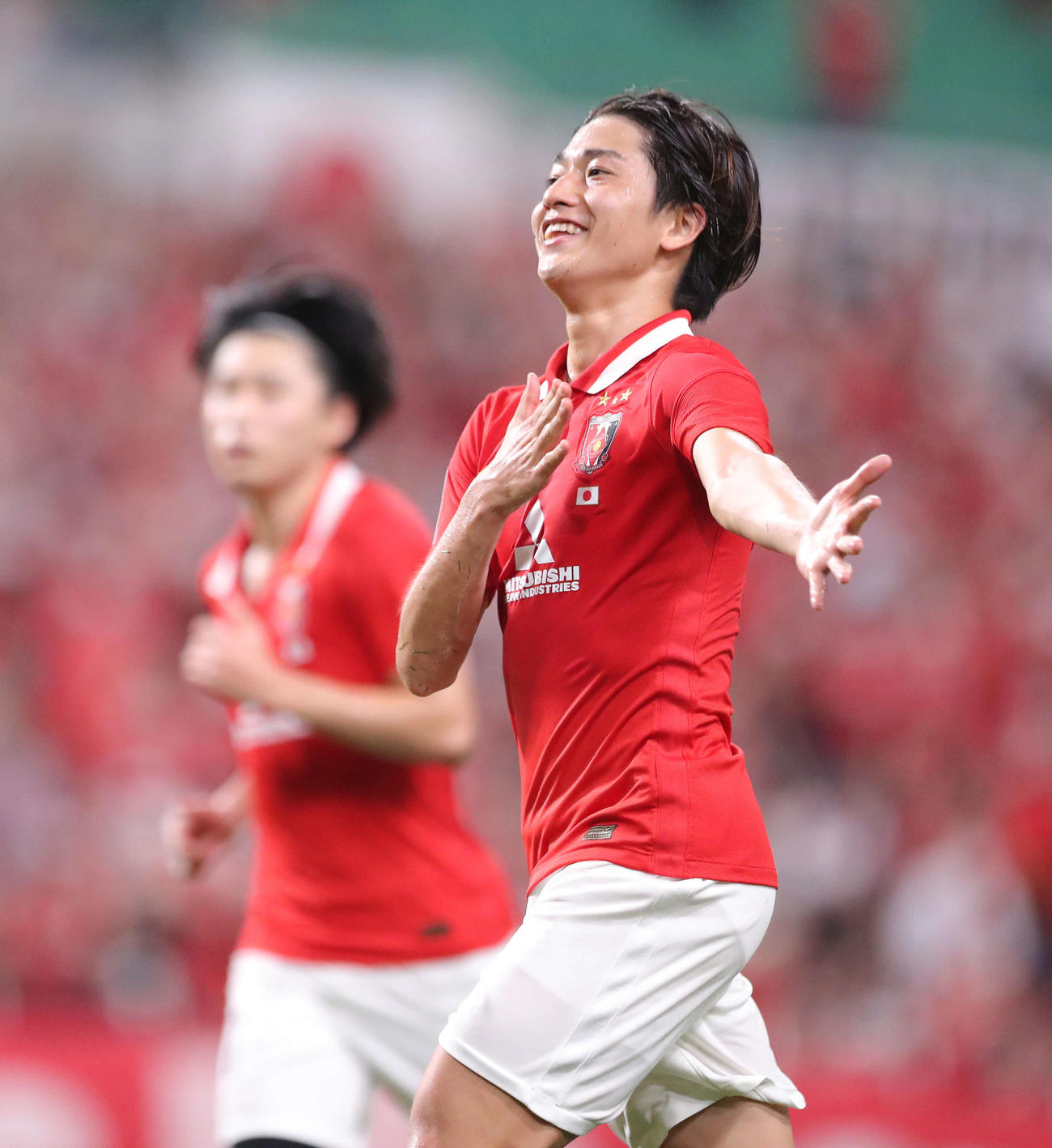 浦和対BGパトゥム　後半、ゴールを決め笑顔を見せる浦和小泉（撮影・河田真司）