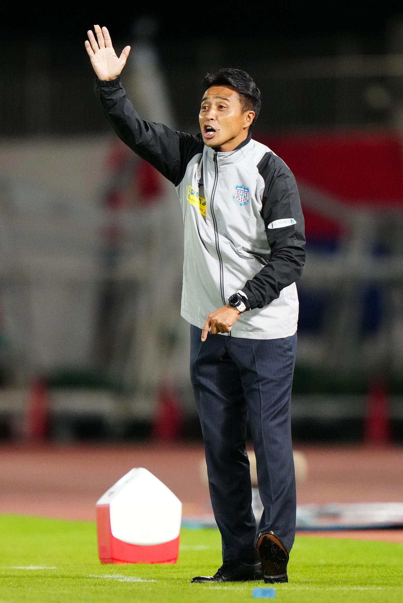 町田対甲府　後半、指示を出す甲府吉田監督（撮影・江口和貴）