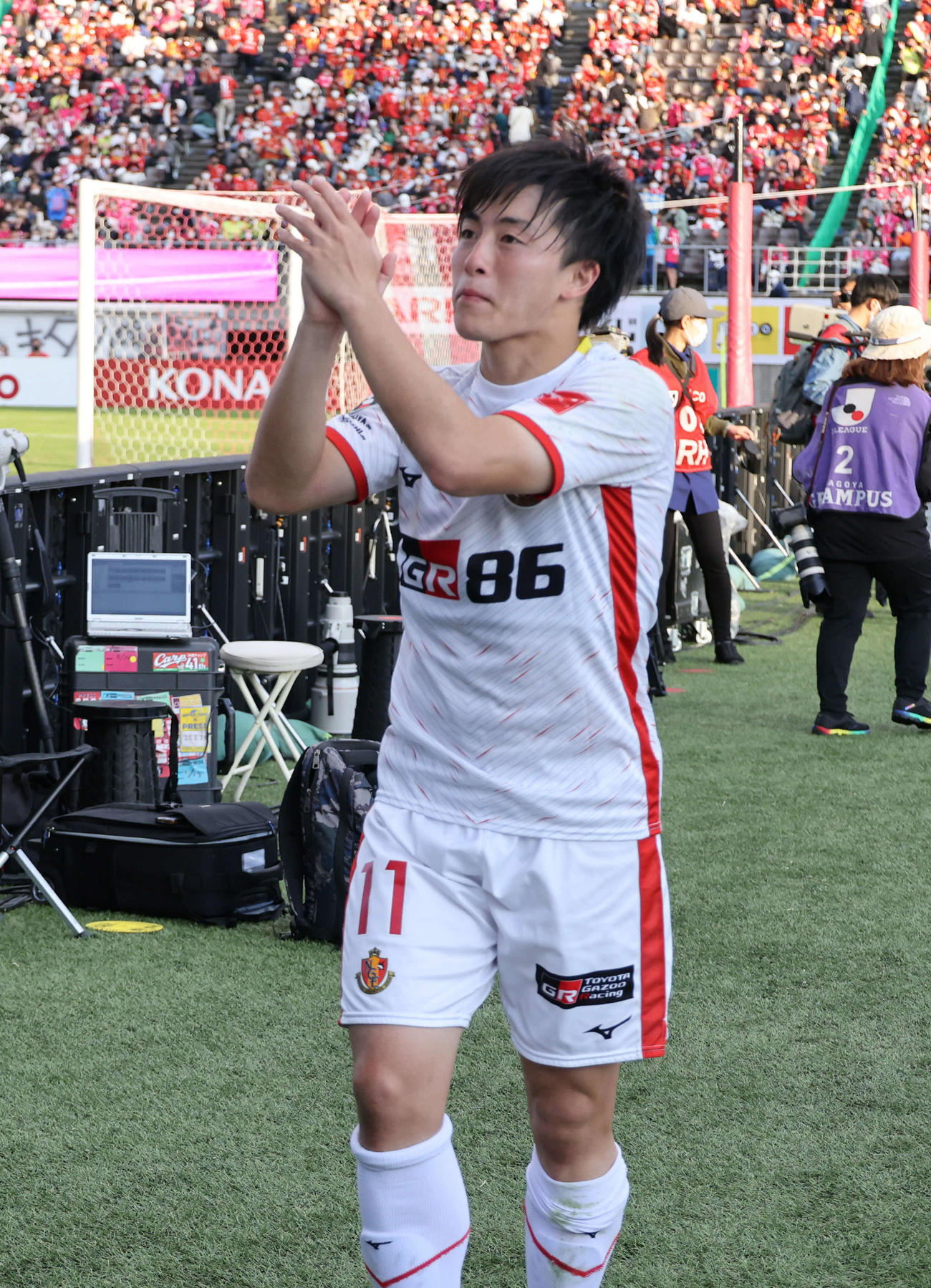 C大阪対名古屋　勝ち越しのゴールを決めた名古屋相馬（撮影・加藤孝規）