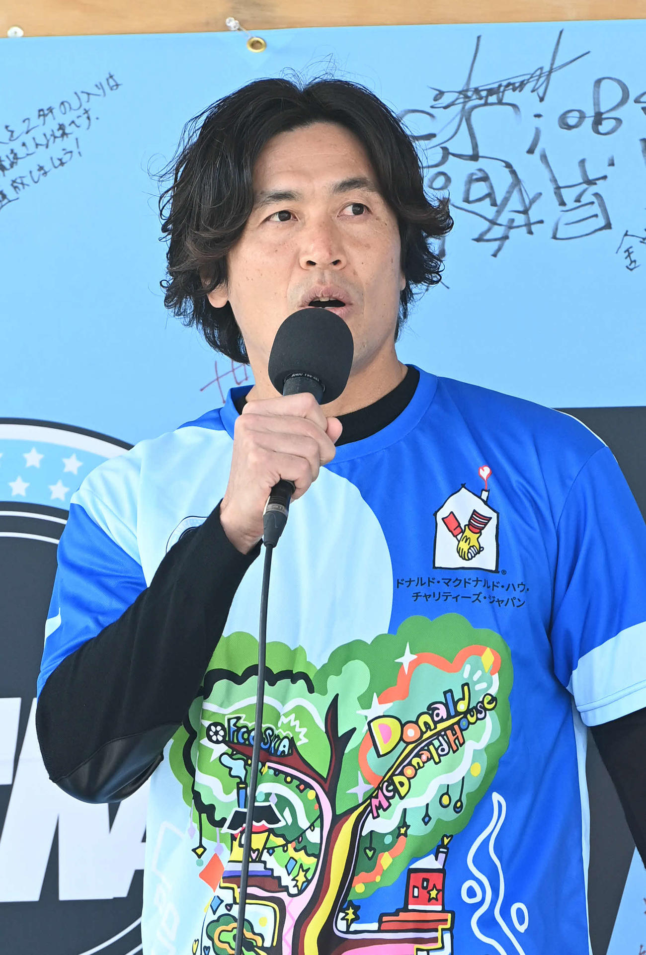 トークショーで話す元ラグビー日本代表大畑（撮影・石井愛子）