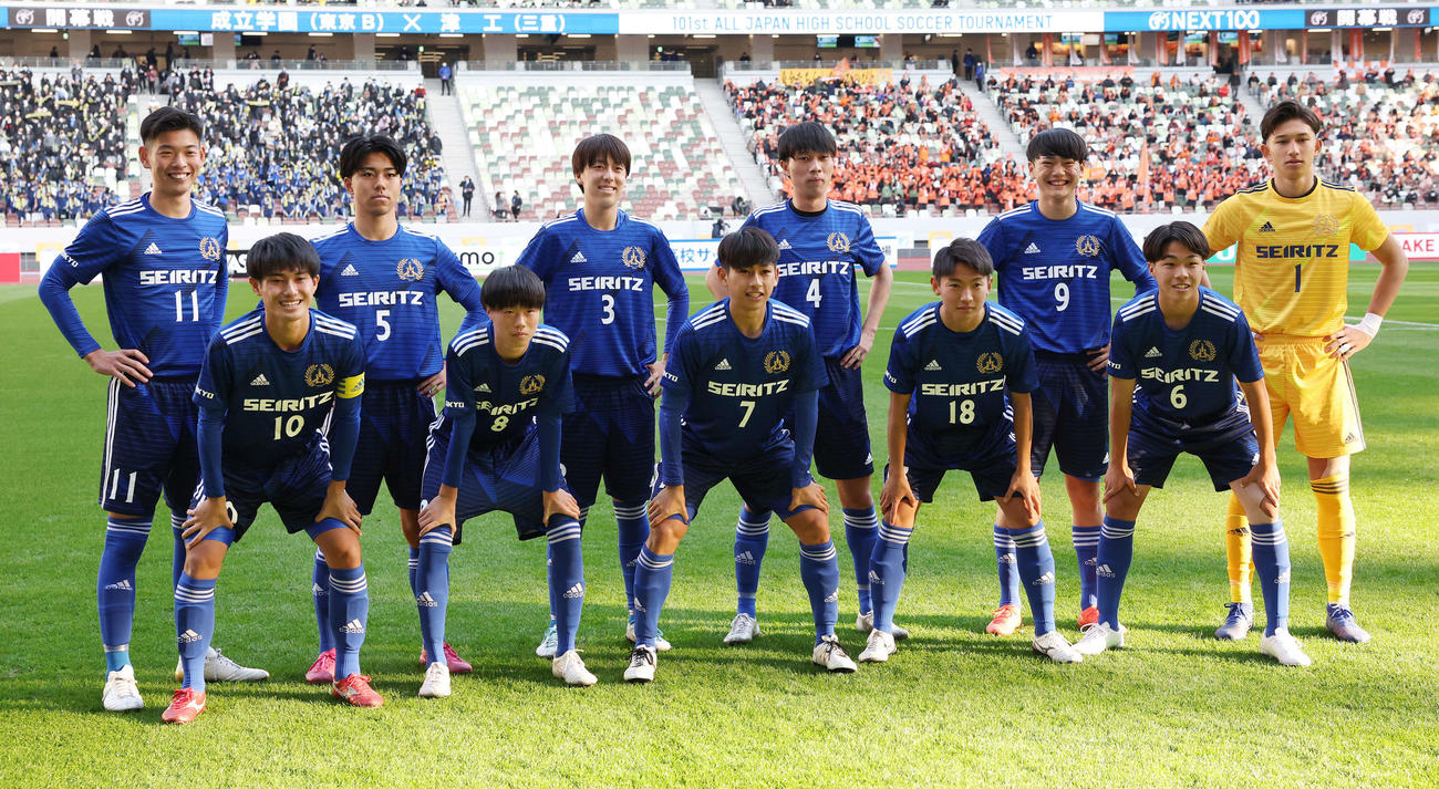 成立学園対津工　成立学園のスタメン（撮影・宮地輝）