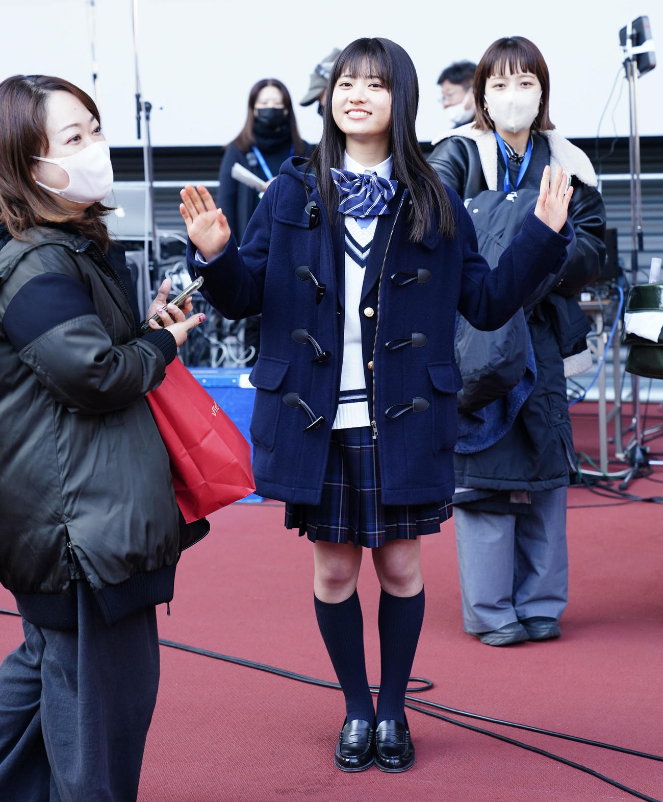 岡山学芸館対東山　試合開始を待つ凛美（撮影・江口和貴）