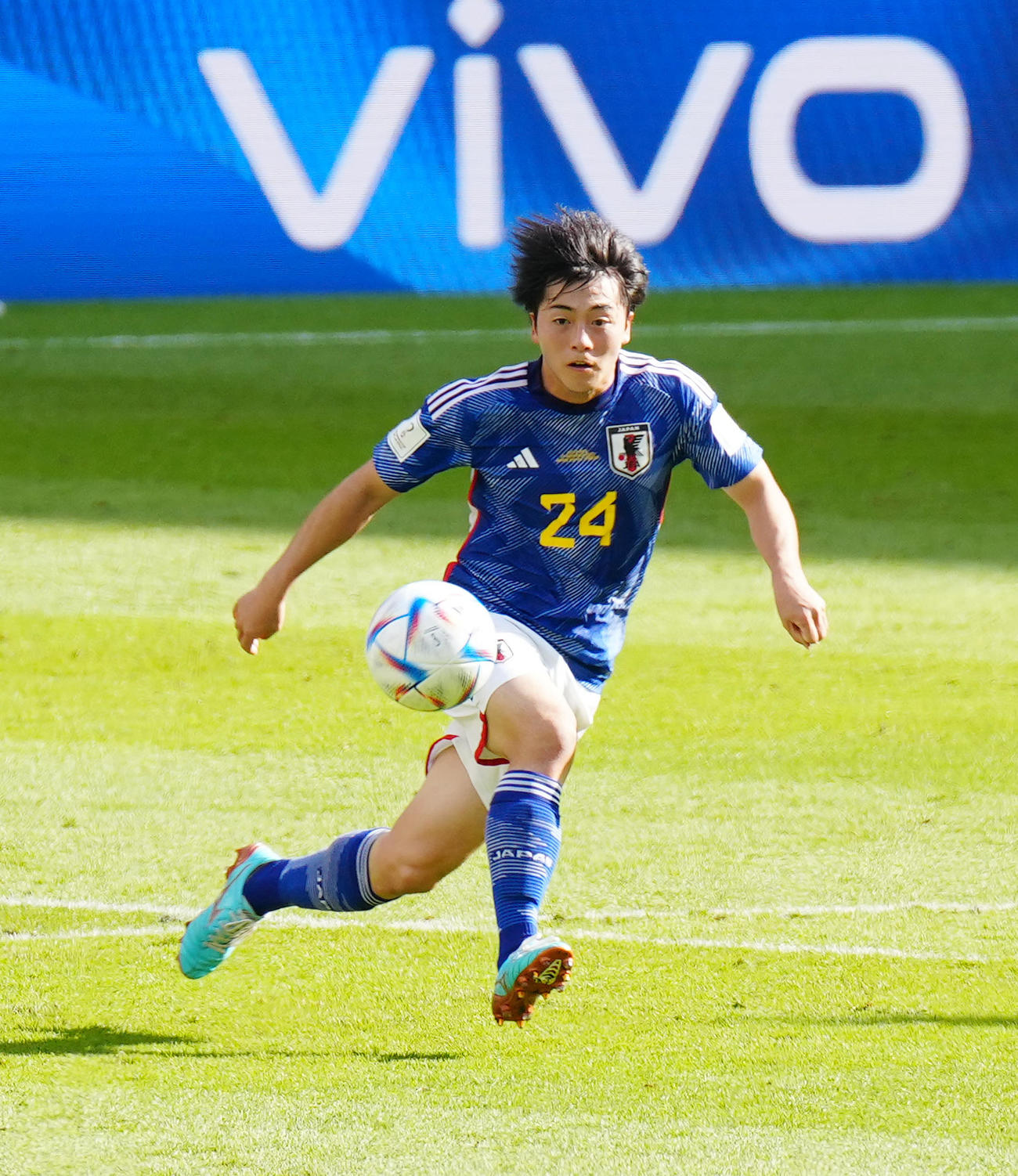 W杯カタール大会コスタリカ戦　ボールに向かう相馬（2022年11月撮影）